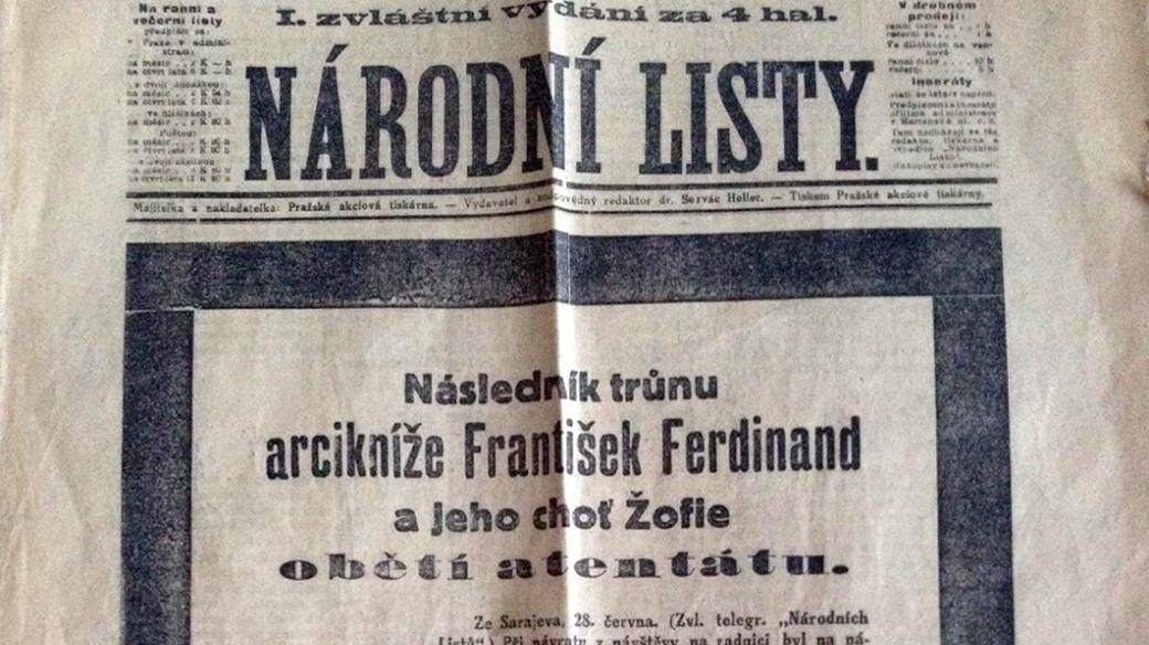 Národní listy ze dne 29. června 1914 - titulní strana