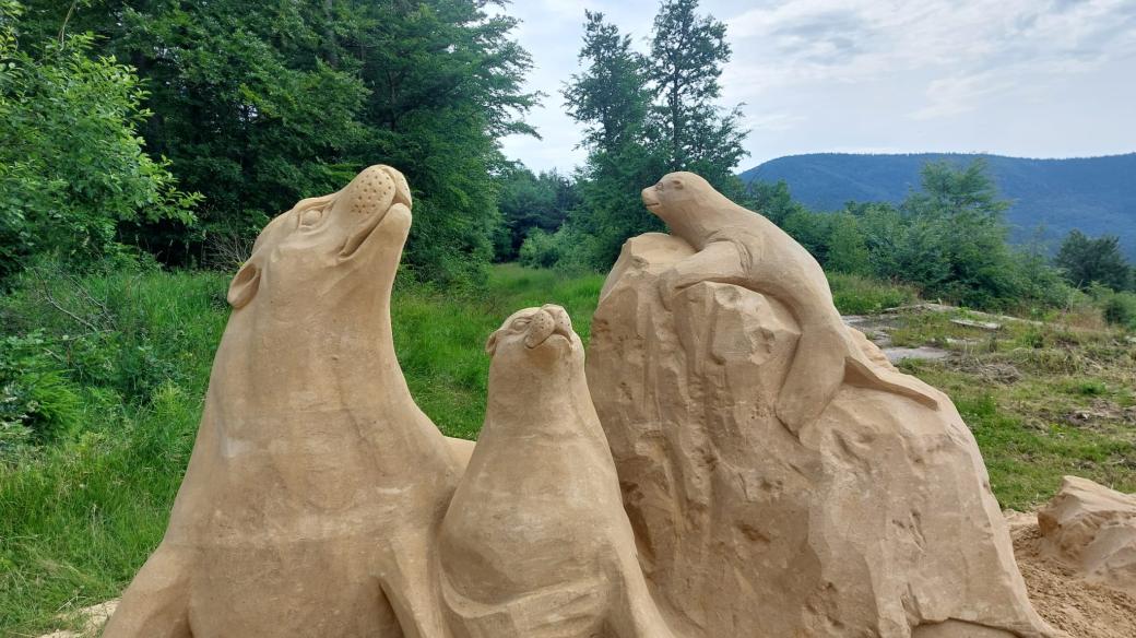 Pustevny, sochy z písku 2024