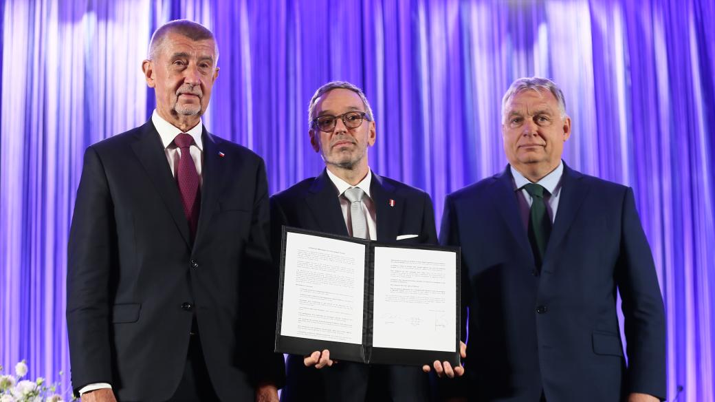 Andrej Babiš, Herbert Kickl a Viktor Orbán