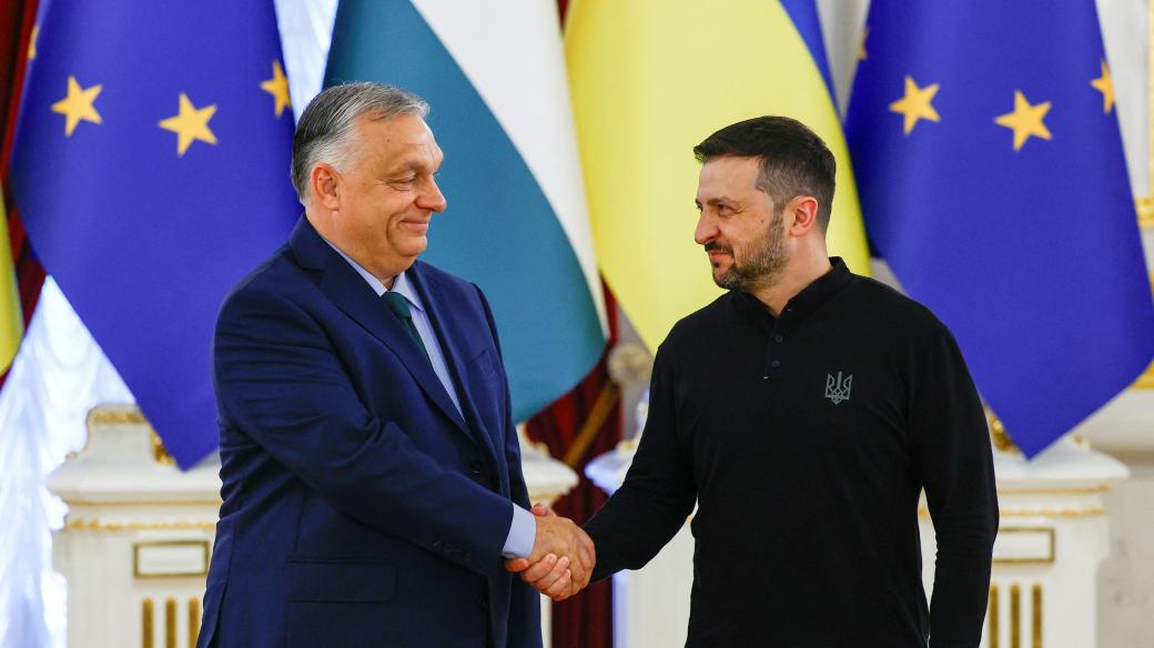 Maďarský premiér Viktor Orbán se v Kyjevě setkal s ukrajinským prezidentem Volodymyrem Zelenským
