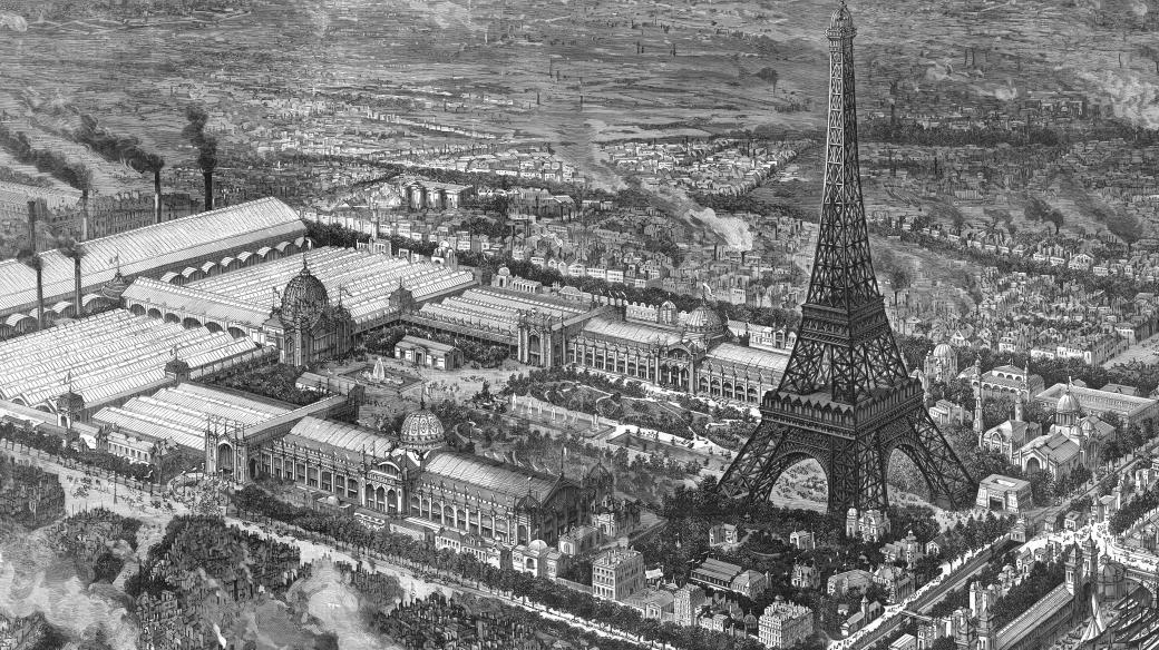 Eiffelova věž (Paris Exhibition 1889 including Eiffel Tower)