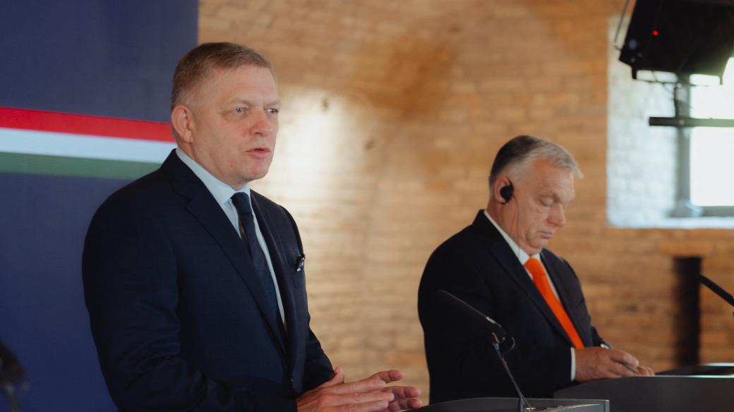 Zleva premiér Slovenska Robert Fico a Maďarska Viktor Orbán