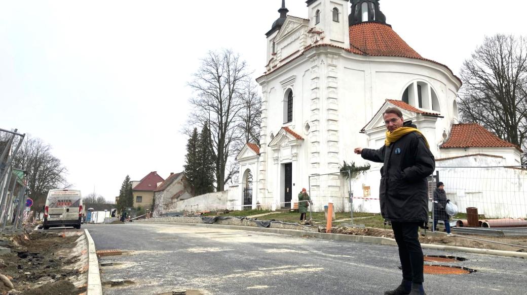 Starosta Bechyně Štěpán Ondřich v rekonstruované Michalské ulici