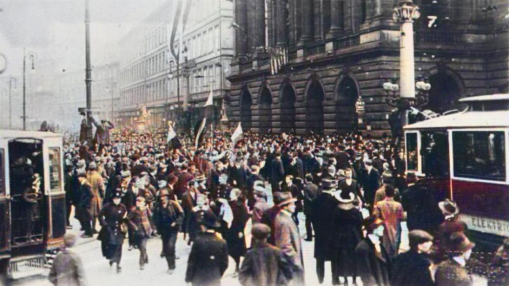 Vyhlášení Československé republiky v Praze 28. října 1918