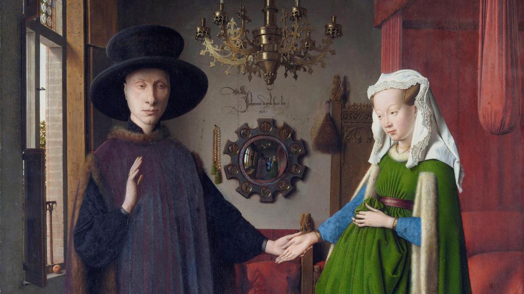 Jan van Eyck: Portrét italského obchodníka Arnolfiniho a jeho ženy