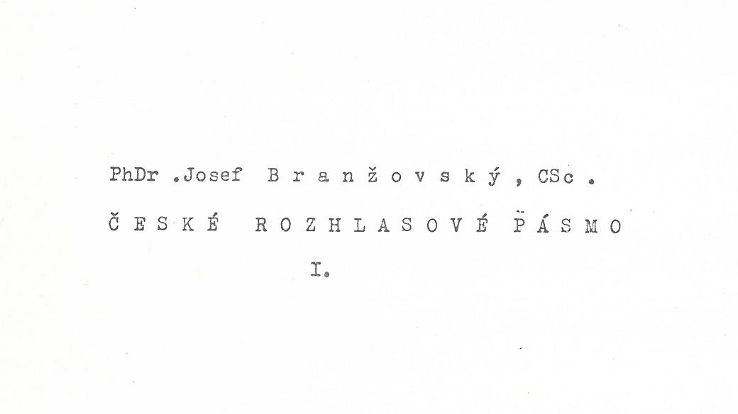 Titulní strana jedné z publikací Josefa Branžovského (1993)