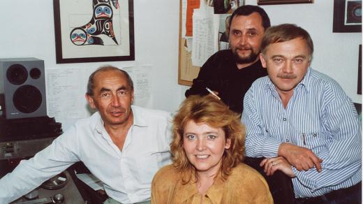 Zleva: Milan Schulz, Lída Rakušanová, Karel Moudrý a Karel Kryl