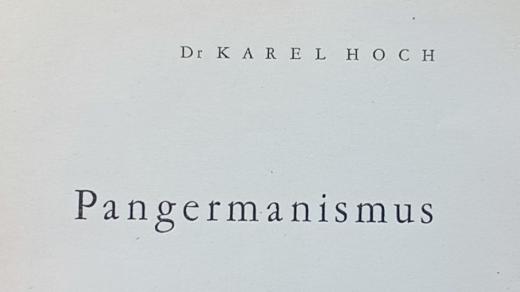 Titulní strana Hochovy knihy o dějinách pangermanismu (1946)