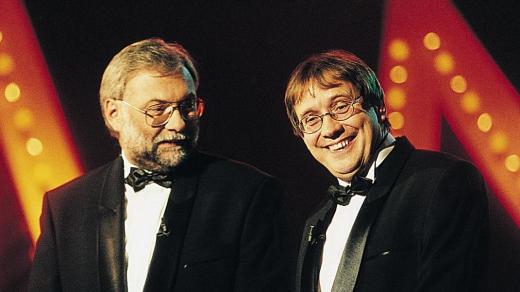 Baviči Josef Mladý a Josef Náhlovský při natáčení televizního Silvestra 2002