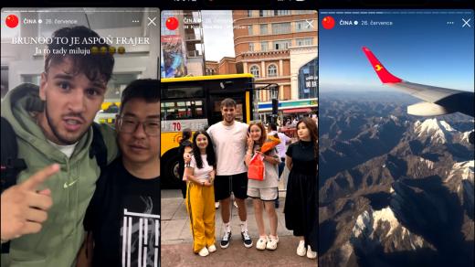 Jan Michálek v Číně (screenshoty z Instagramu)
