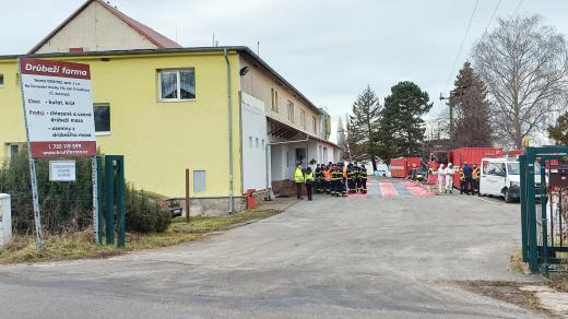 Likvidace drůbeže kvůli nákaze ptačí chřipkou ve velkochovu v Červeném Hrádku - Sedlčany